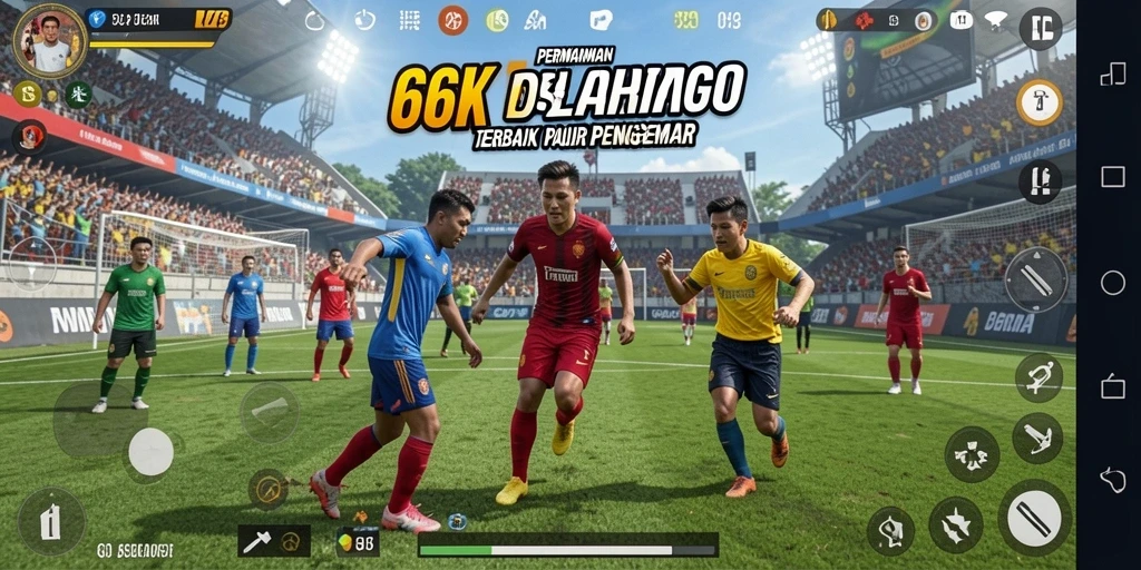 Tampilan utama gameplay <strong>66K</strong> menampilkan aksi olahraga yang mendebarkan.