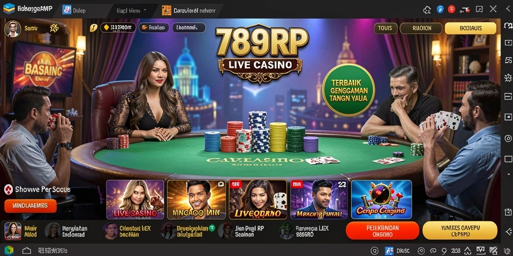 Tampilan gameplay Live Casino yang mendebarkan di 789RP.