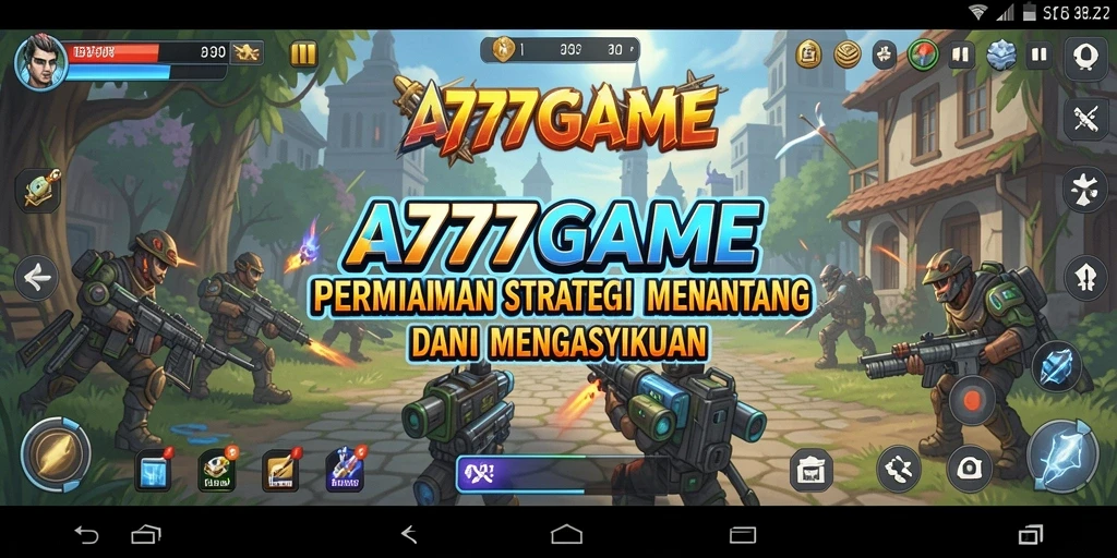Screenshot A777GAME menampilkan aksi pertempuran strategi yang intens.