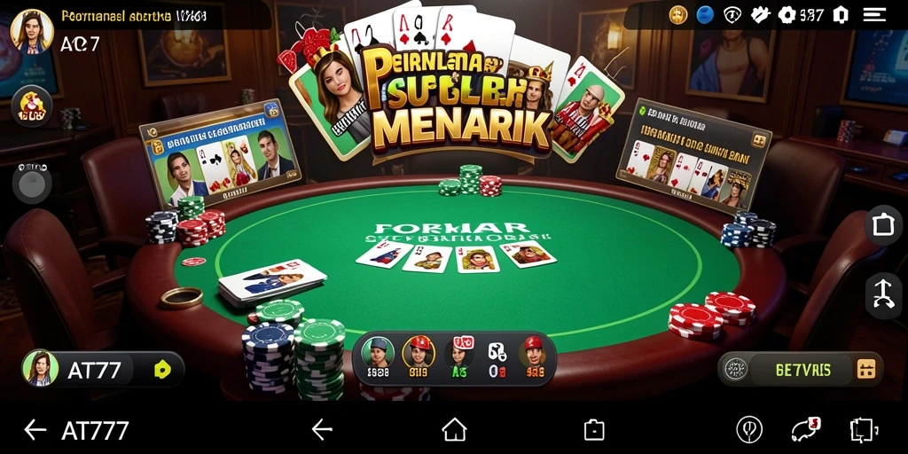 Screenshot utama AT777 menunjukkan permainan Poker yang penuh aksi dan keseruan.