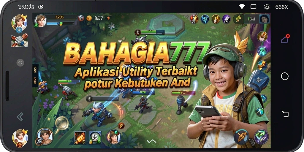 Tampilan utama BAHAGIA777 yang menampilkan berbagai fitur utility.