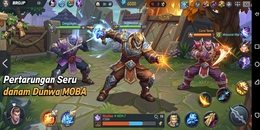 Gameplay seru dalam BROJP dengan karakter unik dan strategi mendebarkan.