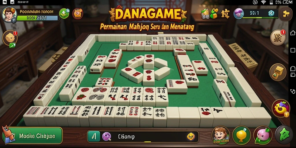 Screenshot DANAGAME yang menampilkan gameplay Mahjong yang seru.
