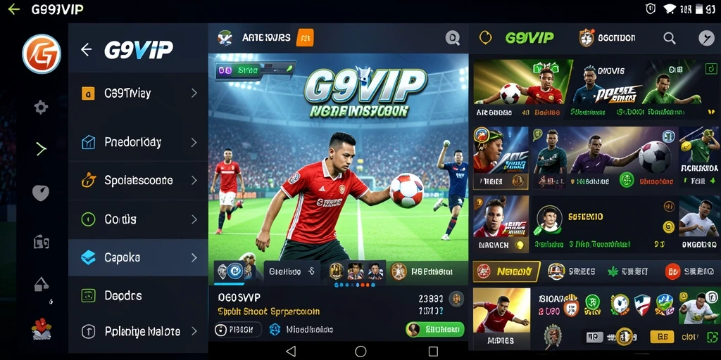 Tampilan screenshot utama G9VIP menunjukkan antarmuka taruhan olahraga yang menarik.