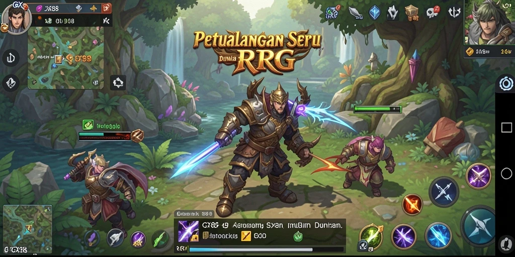 Gameplay GX88 menampilkan karakter dan pertempuran yang mendebarkan di dunia RPG.