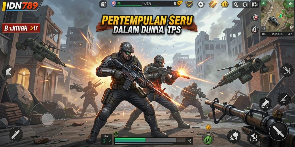 Gameplay intens dalam IDN789 dengan aksi TPS penuh adrenalin.