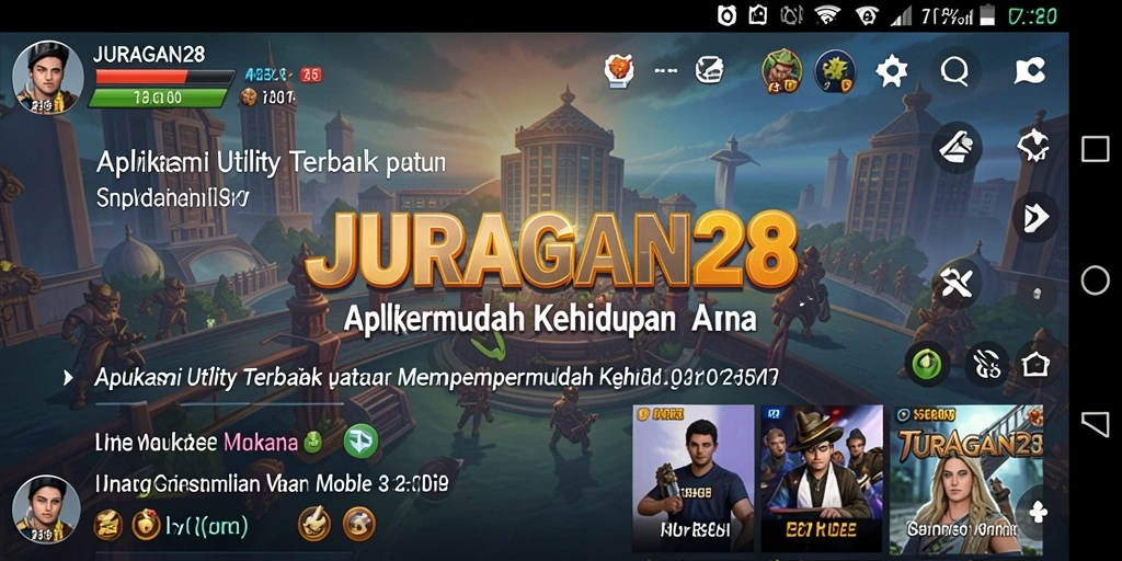 Tampilan utama JURAGAN28 dengan fitur-fitur Utility.