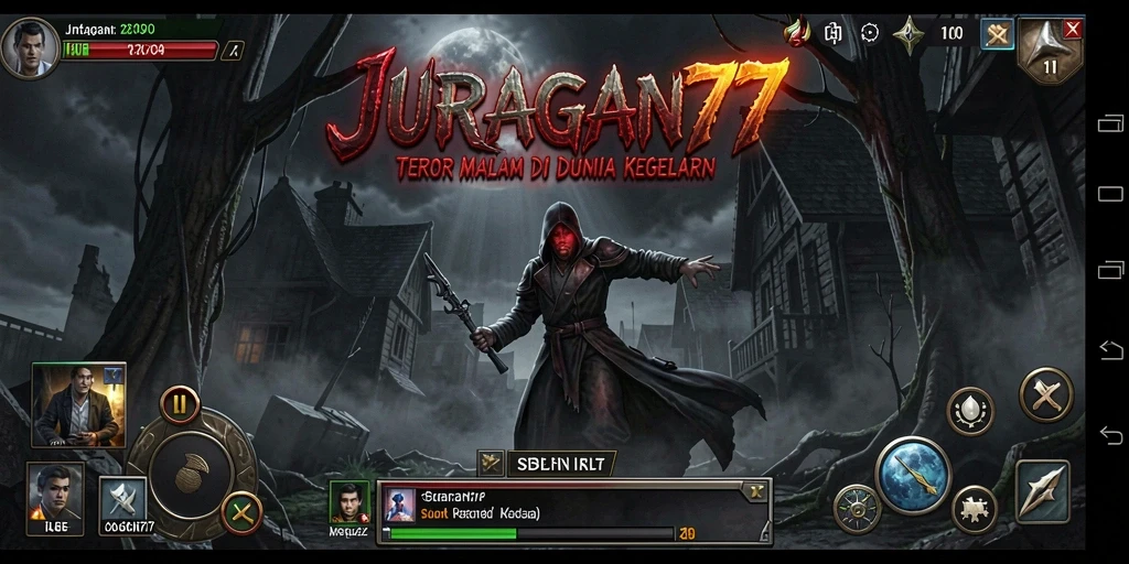 Screenshot menampilkan momen menegangkan dari gameplay Horror JURAGAN77.