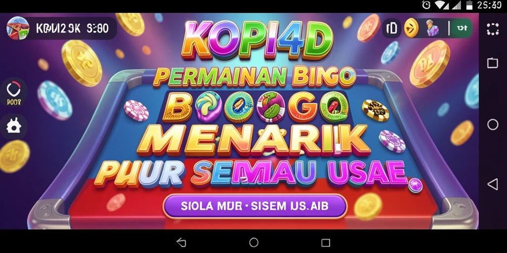 Screenshot utama KOPI4D menampilkan gameplay Bingo yang memikat.