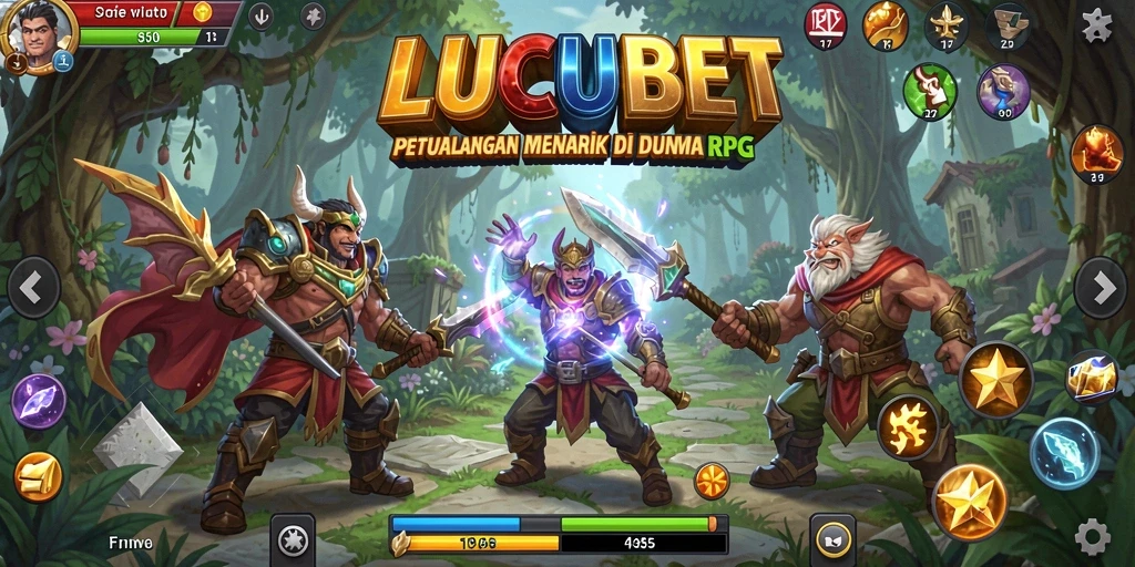 Tampilan seru gameplay RPG yang mendebarkan di LUCUBET.