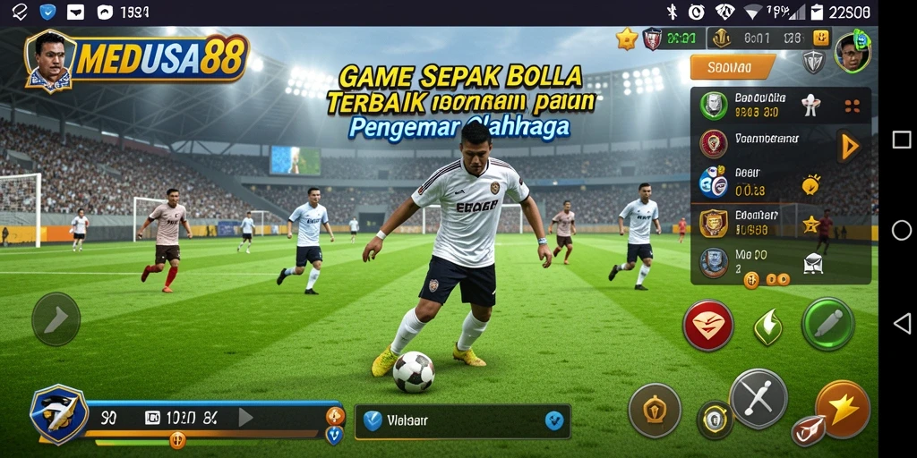 Tampilan gameplay seru dari MEDUSA88 dalam aksi sepak bola.