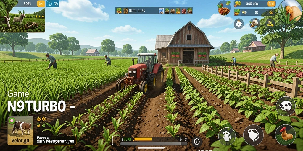 Tampilan gameplay N9TURBO yang menarik dan penuh warna.