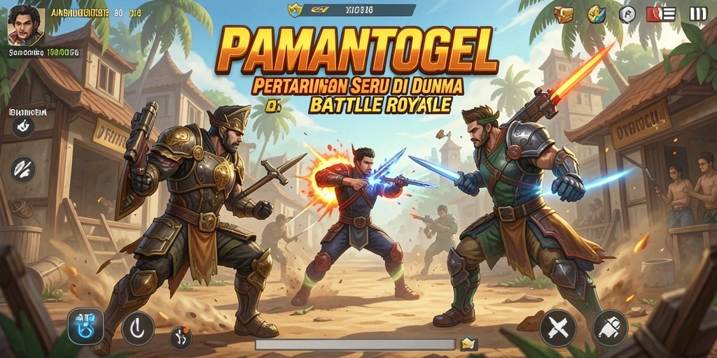 Menampilkan aksi seru dalam permainan Battle Royale PAMANTOGEL.