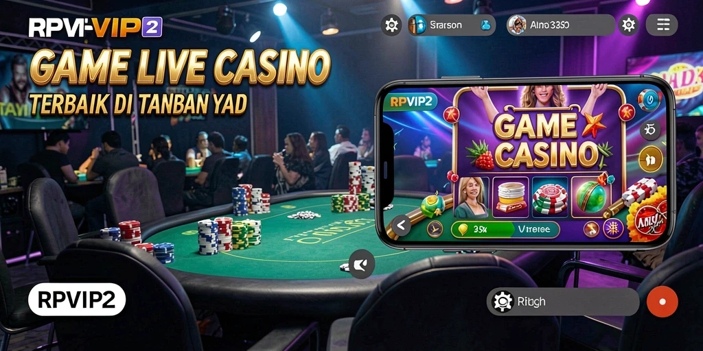 Tangkapan layar gameplay RPVIP2 yang menampilkan suasana Live Casino.