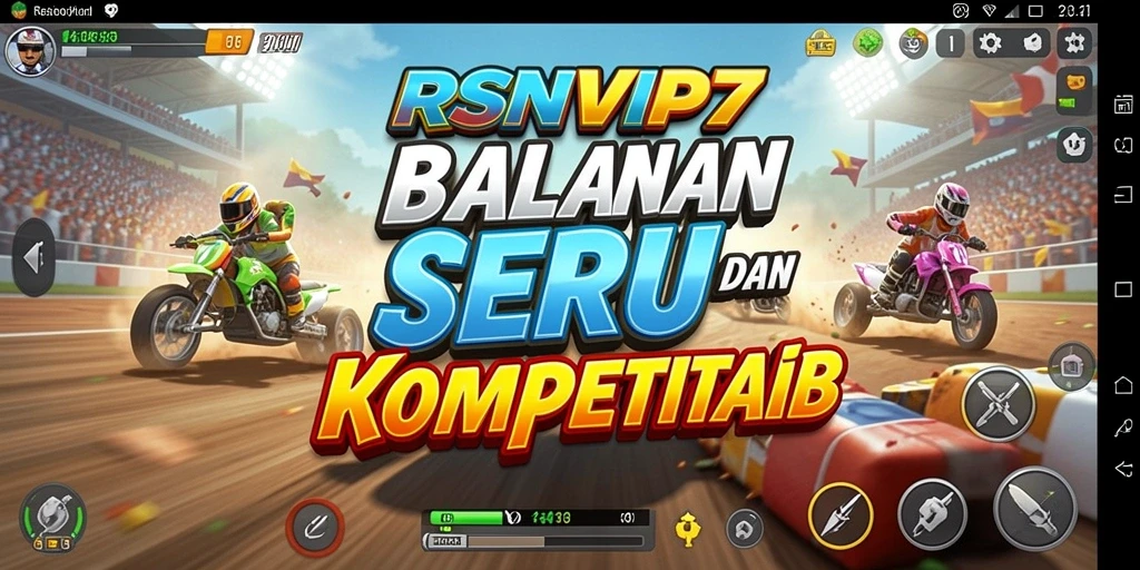 Tampilan gameplay yang menegangkan di lintasan balap RSNVIP7.