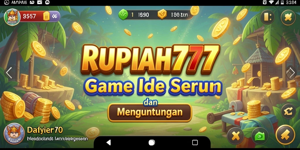 Screenshot dari gameplay seru RUPIAH777 dengan karakter mengumpulkan rupiah.