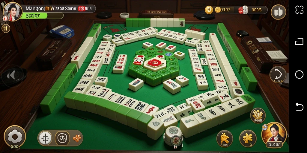 Tampilan permainan Mahjong yang menarik dan penuh warna.