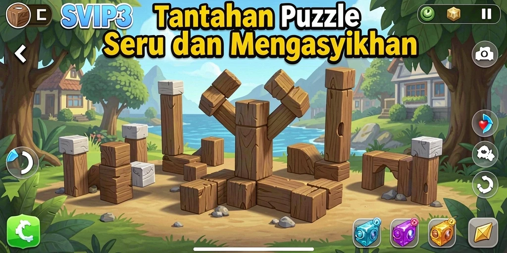 Gameplay menarik SVIP3 dengan tantangan puzzle kreatif.