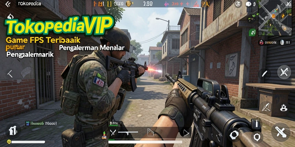 Screenshot permainan TOKOPEDIAVIP menampilkan aksi FPS yang seru.
