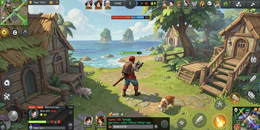Tampilan gameplay VV62 yang menarik dan penuh warna untuk game Idle.