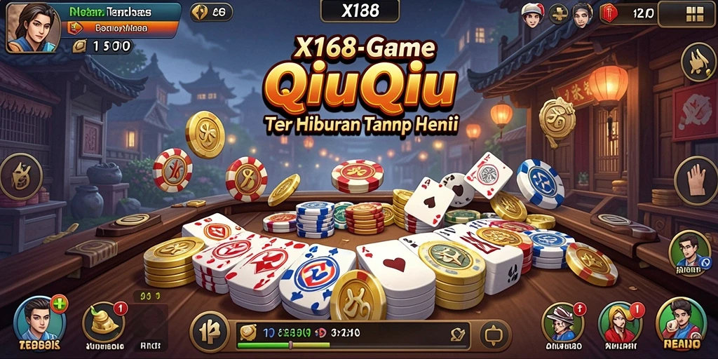 Screenshot gameplay X168 menunjukkan aksi seru permainan QiuQiu.
